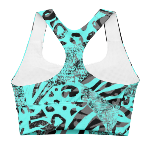 SHE REBEL - Night Leopard Print Longline Sports Bra